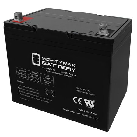 12V 75Ah SLA Battery Replacement for John Deere 4500 Tractor -  MIGHTY MAX BATTERY, MAX3938504